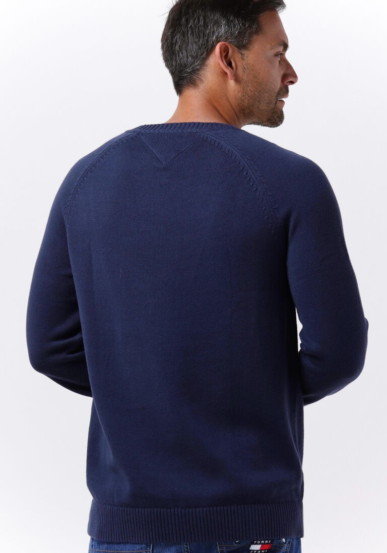 TOMMY JEANS donkerblauwe tommy jeans trui tjm regular flag sweater