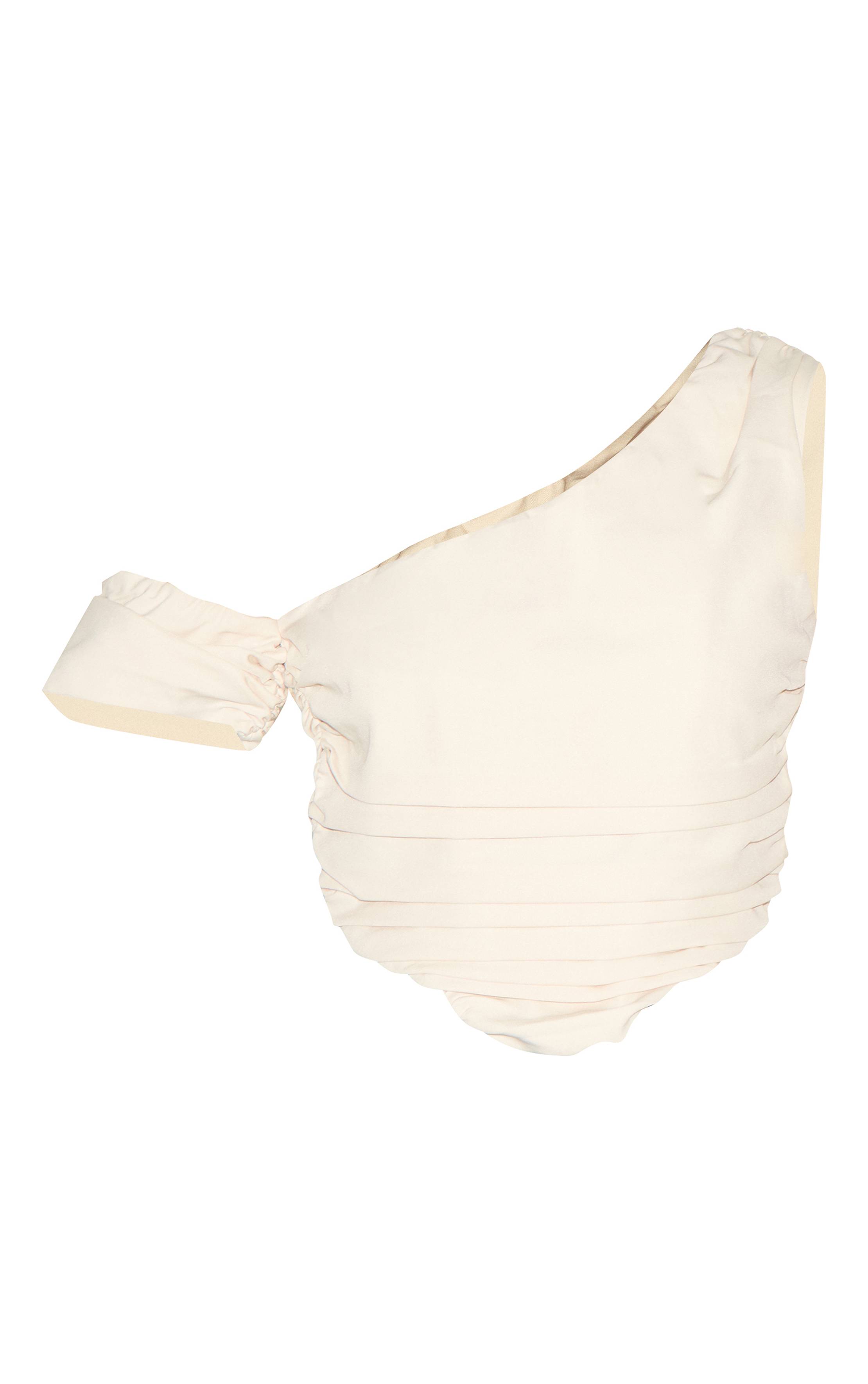 Crème Corset Drapé En Tissu Tissé