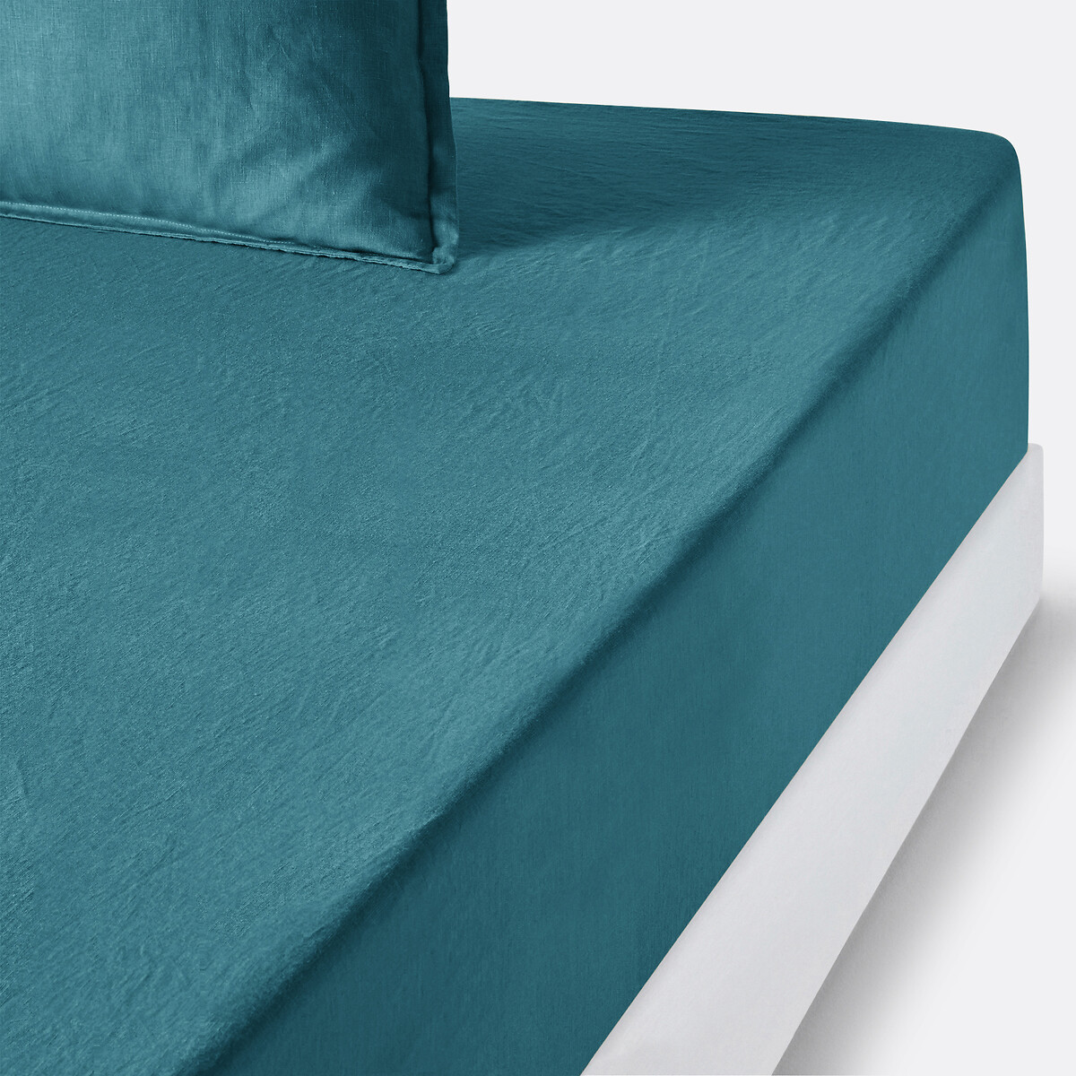 LA REDOUTE INTERIEURS<br>Lençol de linho lavado com elástico, dobra de 35 cm, Linot