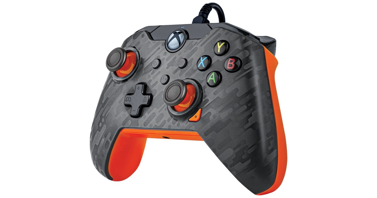 PDPWired Controller - Atomic Carbon  (Antraciet/oranje, Xbox Series X|S, Xbox One, PC)