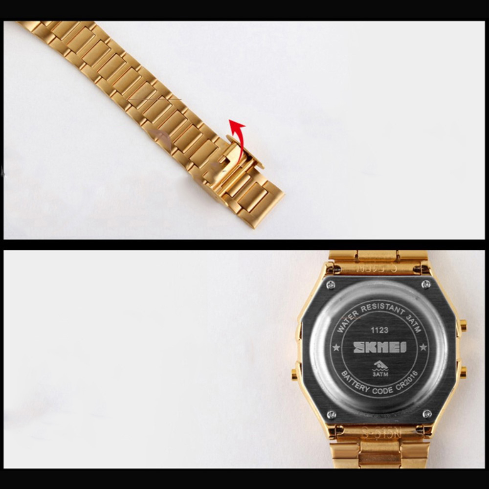 Digitale Armbanduhr Stopp Uhr mit Wecker / LCD Display (Gelenkumfang 160-210mm) - Schwarz