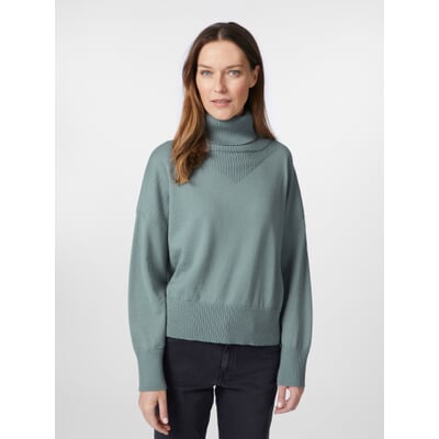 Damen-Rollkragenpullover, Mittelgrün