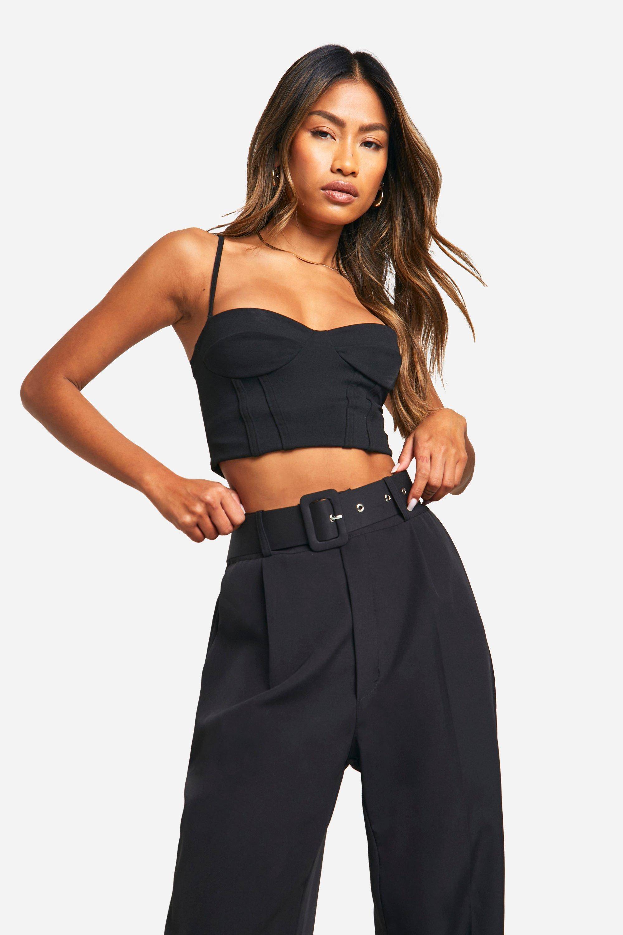 boohoo Pantalon ras-du-cou à ceinture