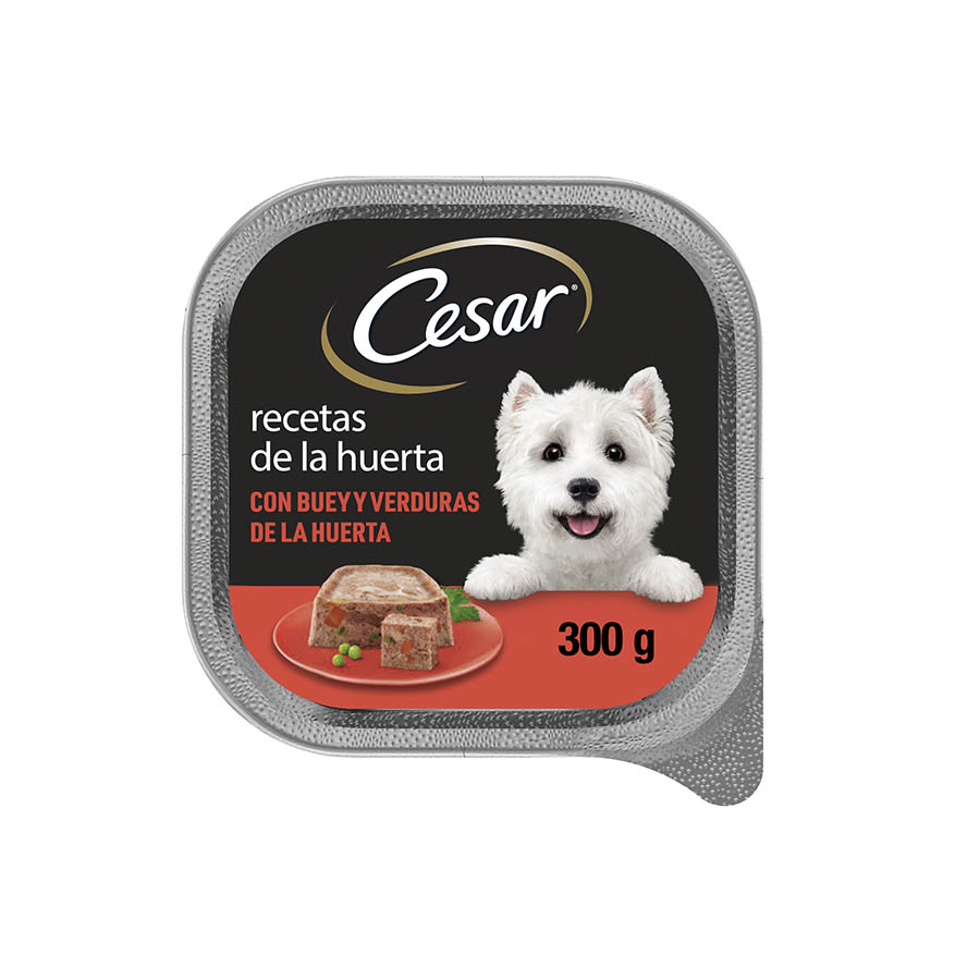 Pote de gelatina de carne e vegetais Cesar para cães