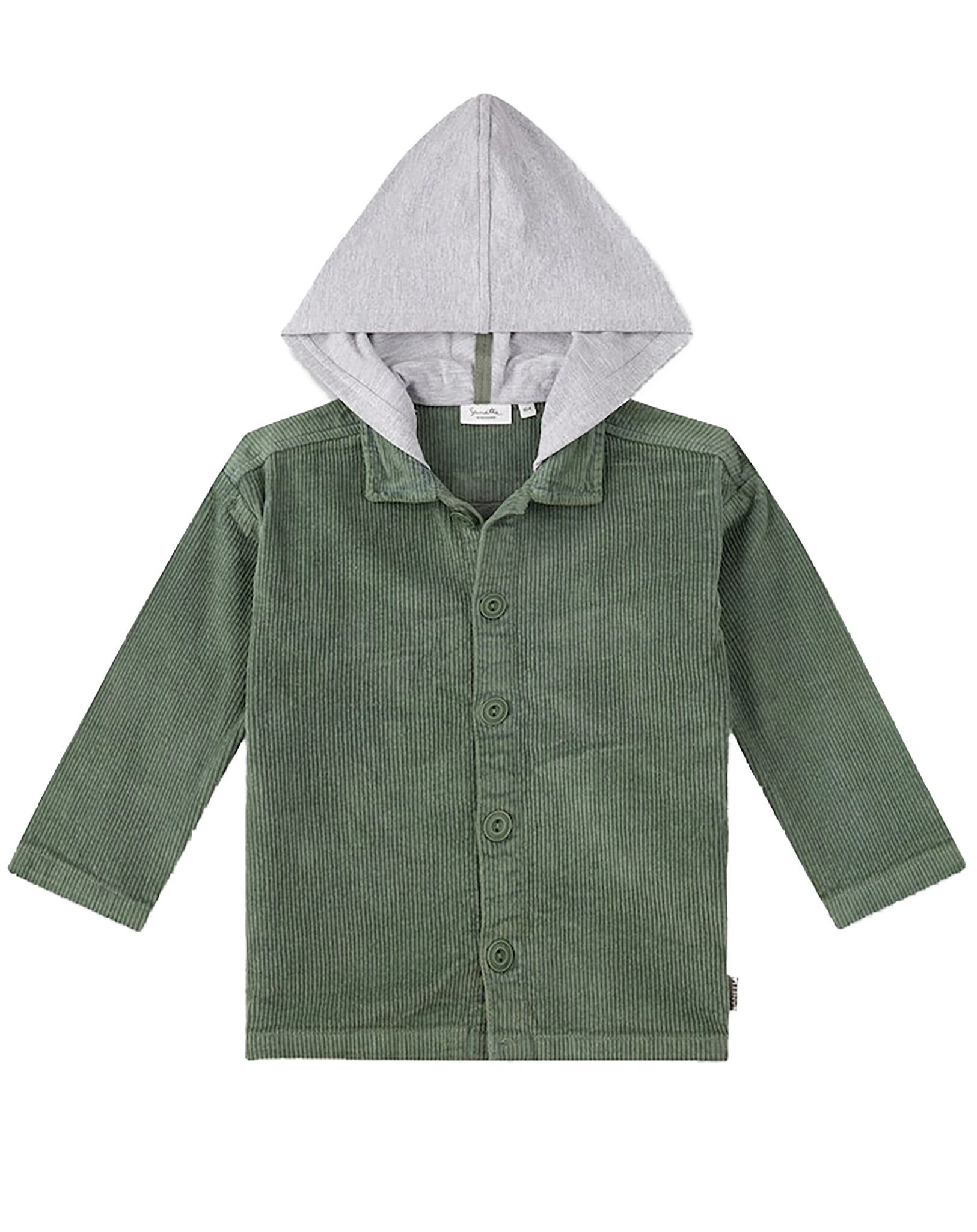 Cordhemd HOOD mit Kapuze in basil