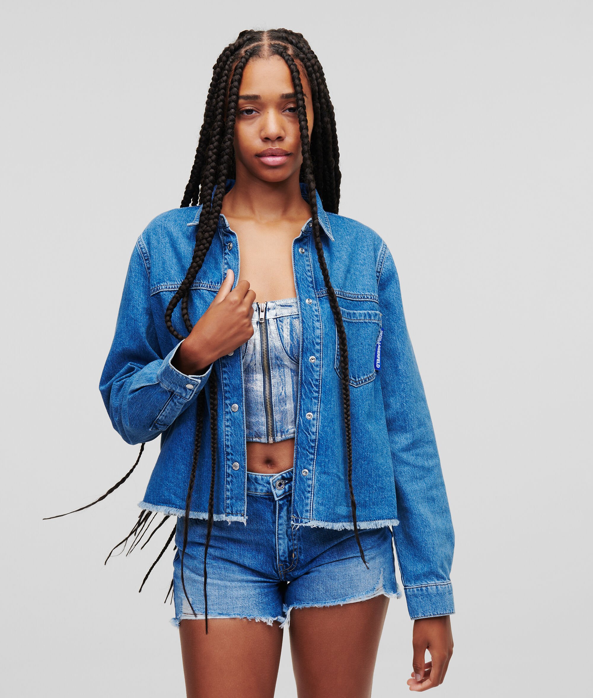 CHEMISE EN JEAN CROPPED KLJ