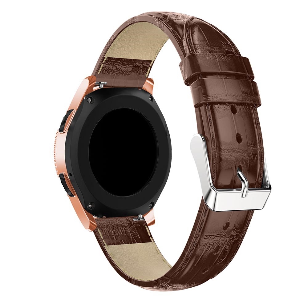 Samsung Galaxy Watch 6 (40mm/44mm) / 6 Classic (43mm/47mm) Echtleder Armband im Kroko Look - Braun