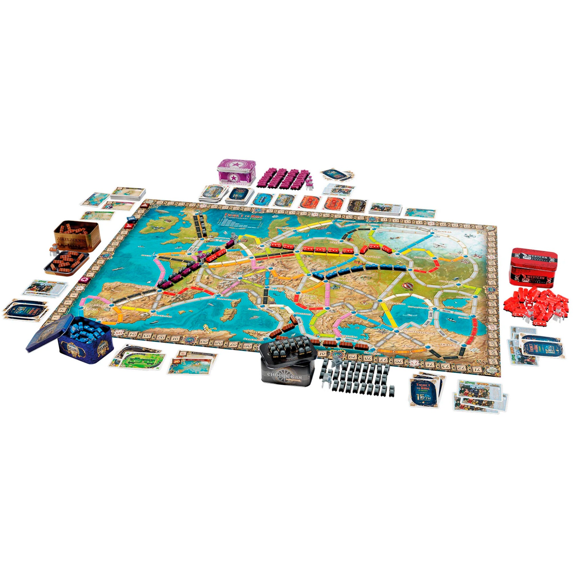 Asmodee Brettspiel Zug um Zug Europa 15 Jahre Edition