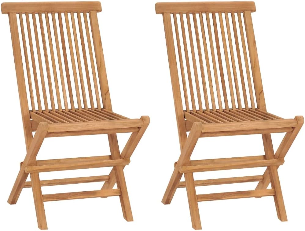 3-TLG. Garten-Essgruppe aus massivem Teakholz, klappbar, für Terrasse, Balkon, Garten, 60x75 cm, Robustes Outdoor-Möbelset