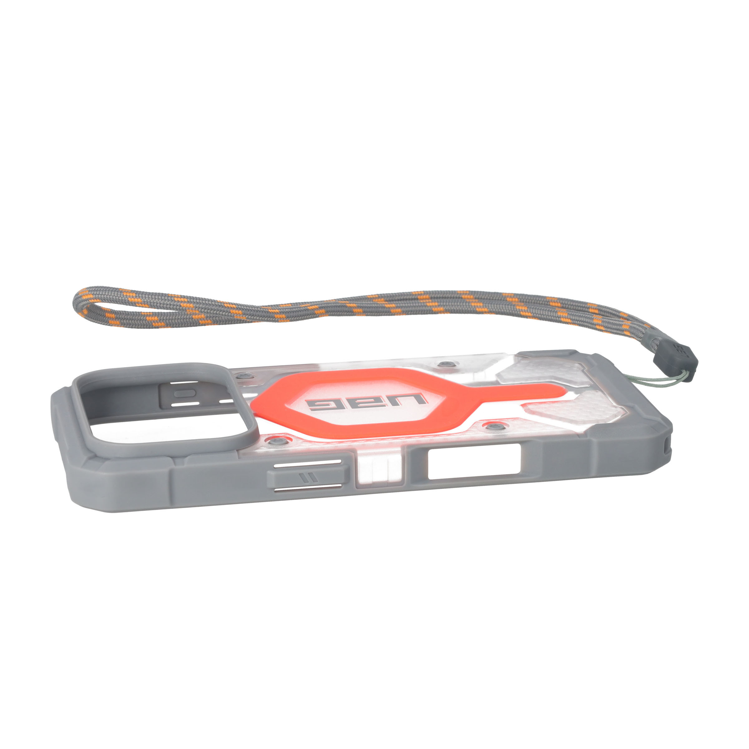 iPhone 17 Pro MagSafe Schutzhülle Pathfinder   Trageschlaufe (1145511BV02) - Active Lava (Transparent / Rot)