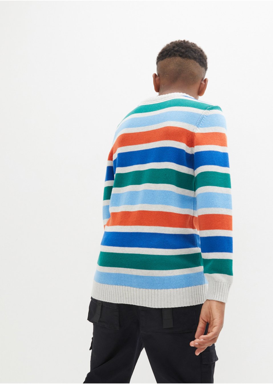 Pull en maille garçon avec rayures
