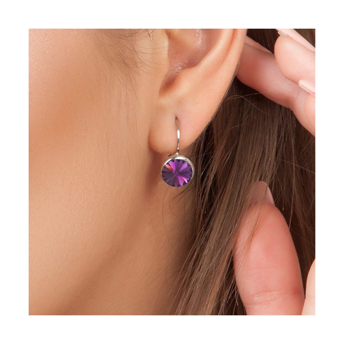 Parure collier et boucles d'oreilles SC Crystal ornée de Cristaux scintillants