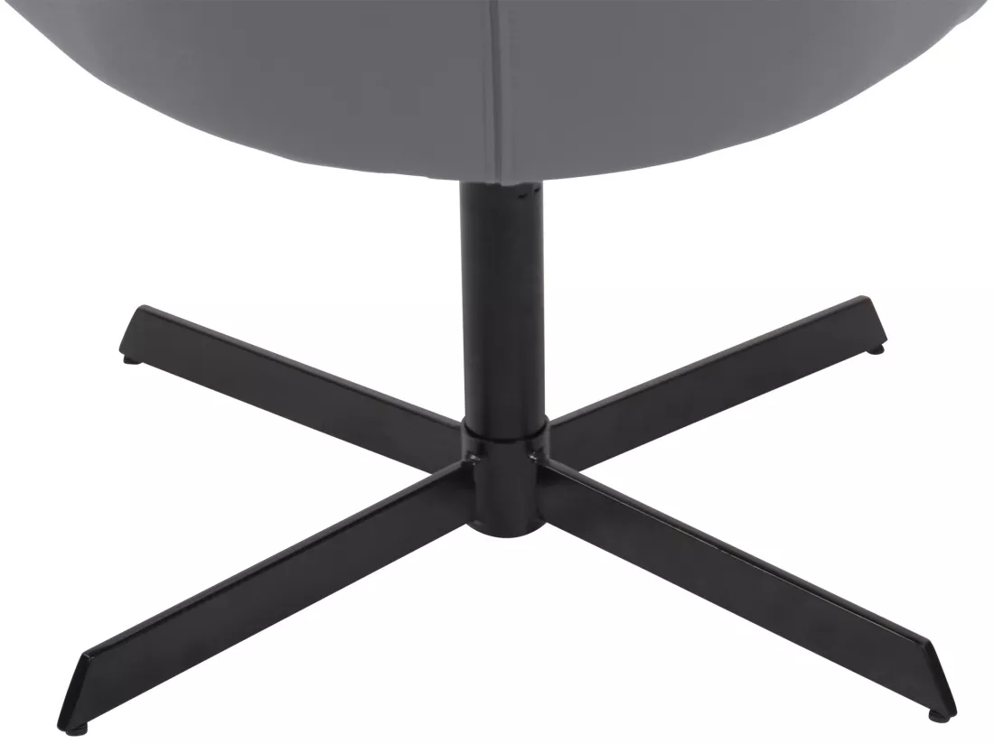 Chaise gondole - Similicuir & Métal noir mat - Gris - Welland