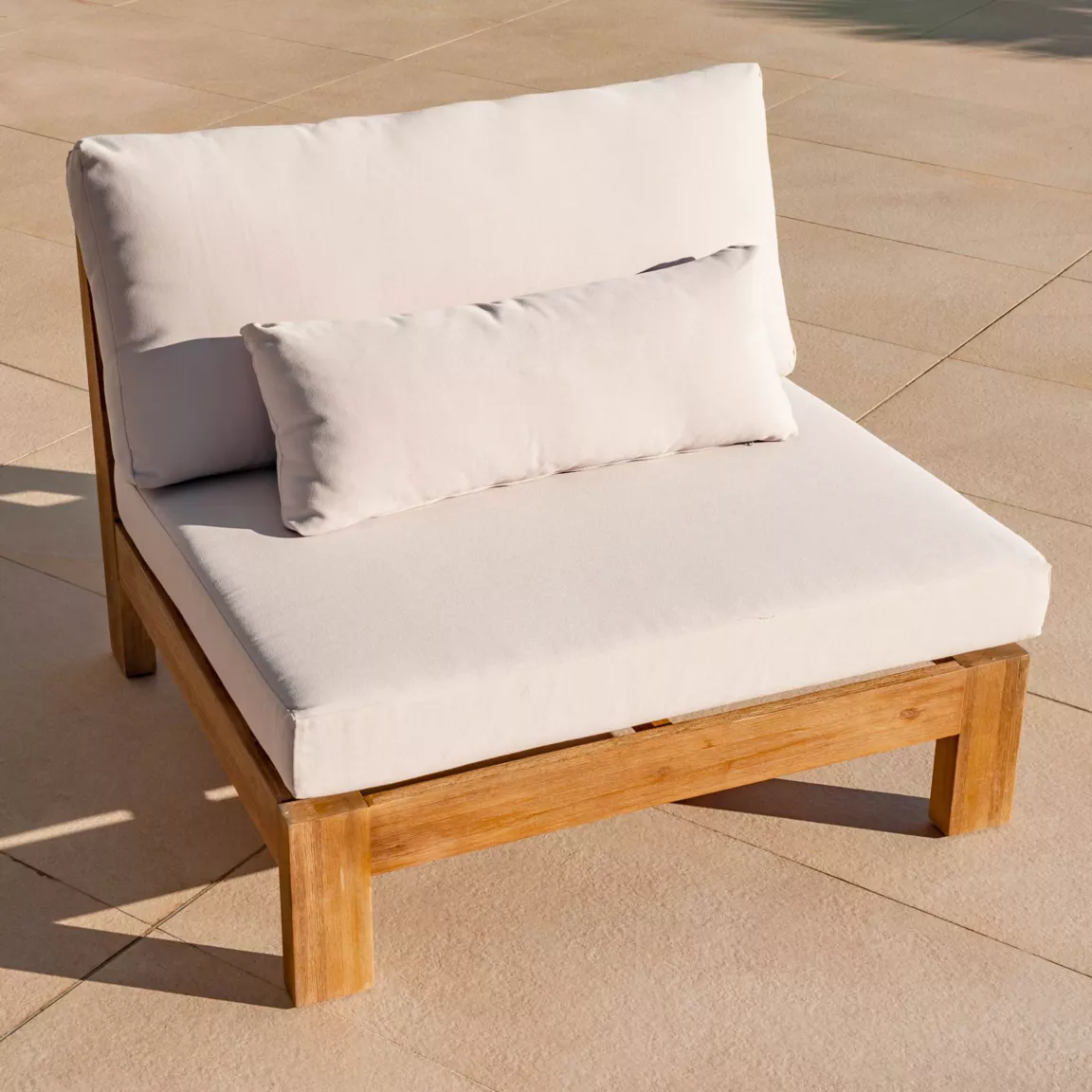 Salon de jardin en bois d'acacia 2 places 3 pcs Borneo Sable
