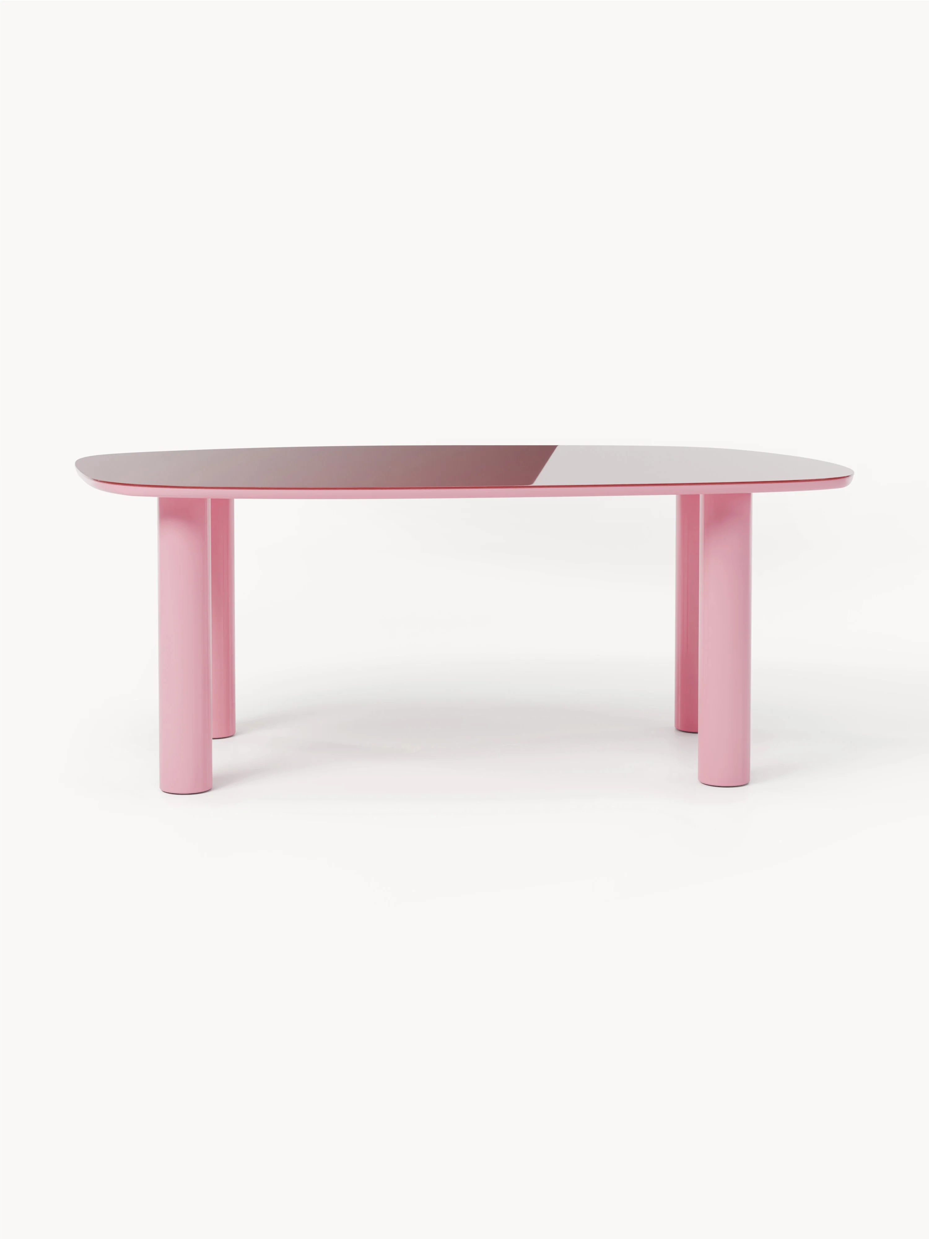Organische eettafel Beni met glazen tafelblad 1