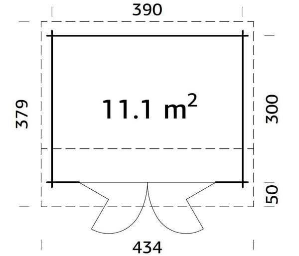 Palmako Gartenhaus Ines, ca. B434/H249/T379 cm