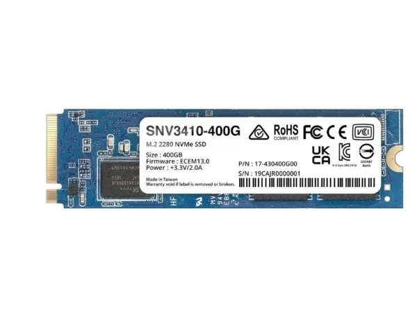 Synology SNV3410 - SSD - 400 GB - intern - M.2 2280 - PCIe 3.0 x4 (NVMe)