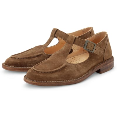 Damen-Loafer mit Riemen, Braun