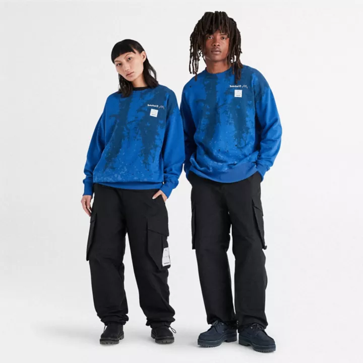Sweatshirt à motif arbre abstrait Timberland x A-Cold-Wall* en bleu