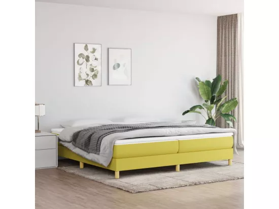 Sommier tapissier Vert 200x200 cm Tissu