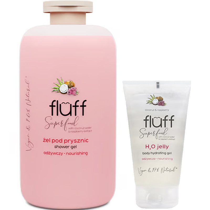 Gel douche & gel hydratant nourrissants - Eau de coco & framboise - Corps - 2 produits
