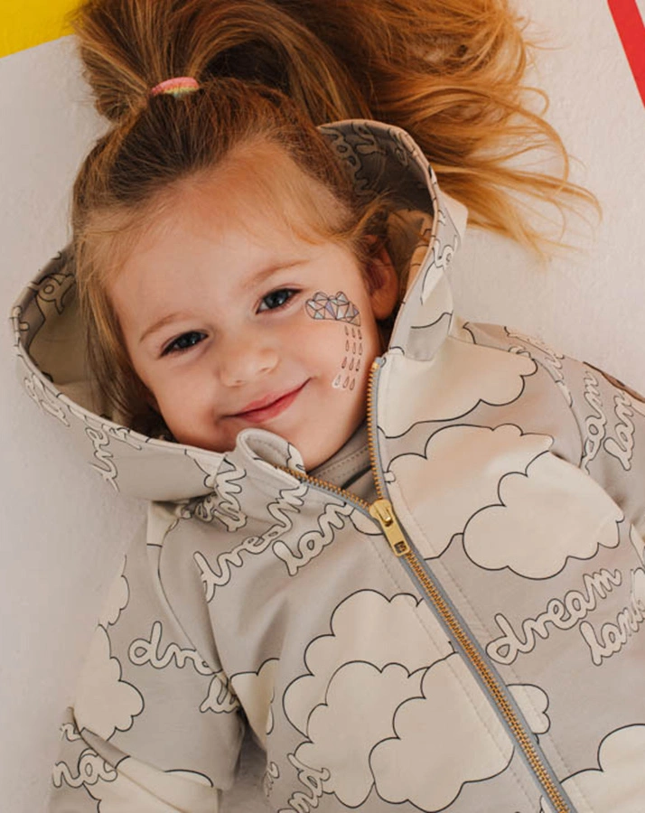 Kapuzen-Sweatjacke DREAMLAND AOP in grey