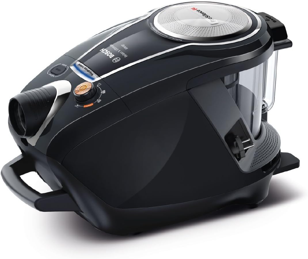 Bosch Staubsauger beutellos ProSilence Serie 8 BGS7MS64, Bodenstaubsauger, leise, Hygiene-Filter, Bodendüse für Parkett, Teppich, Fliesen, Starke Saugleistung, langes Kabel, 800 W, schwarz