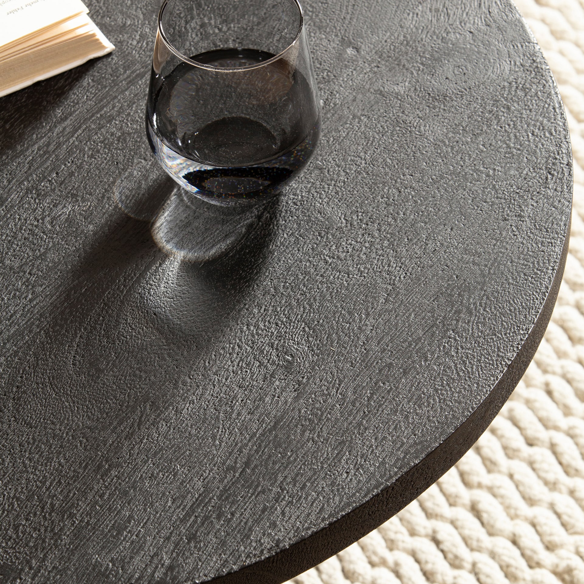 Couchtisch 60 cm Mango massiv Schwarz