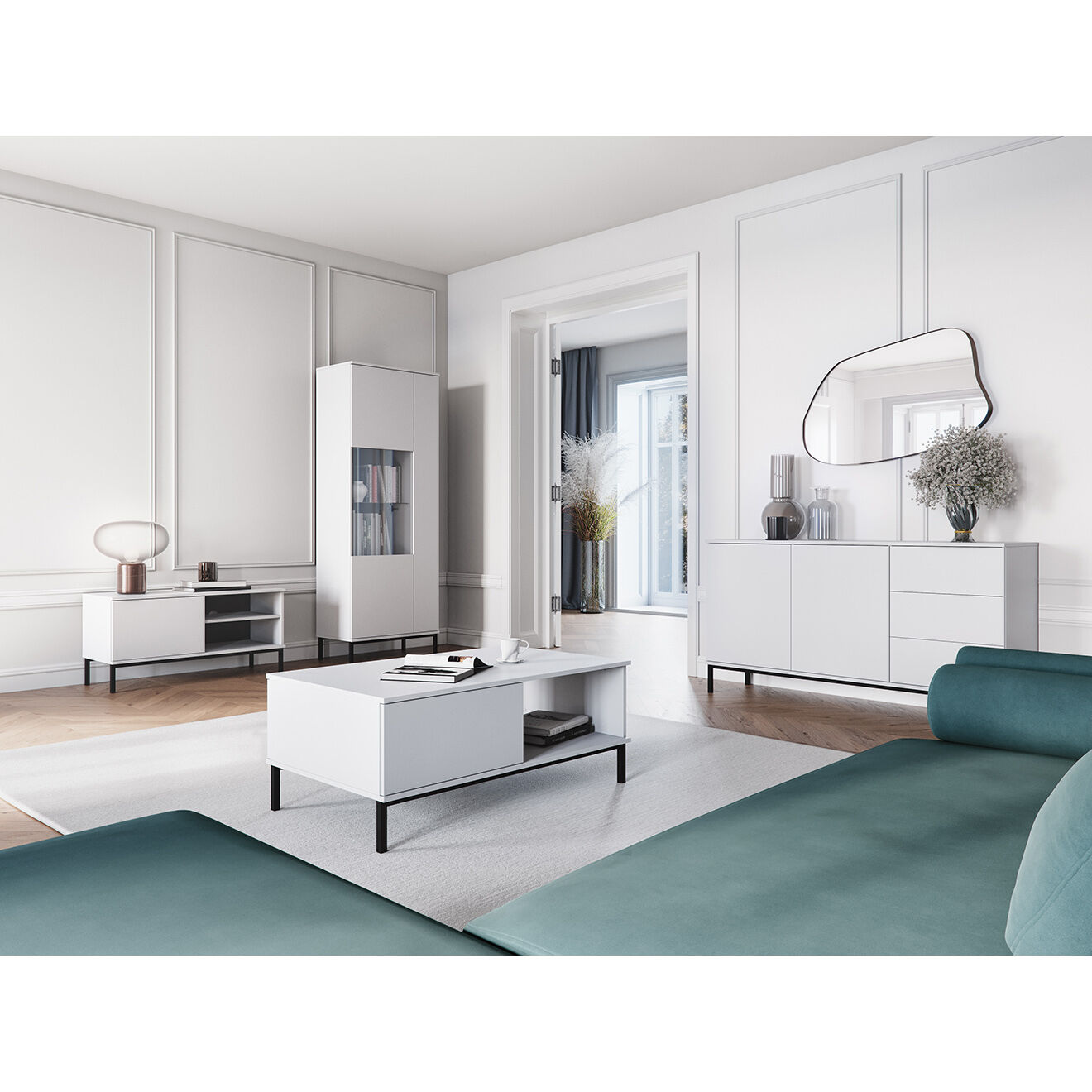 Cosmopolitan Design Commode Query blanche - 150x41x80 cm