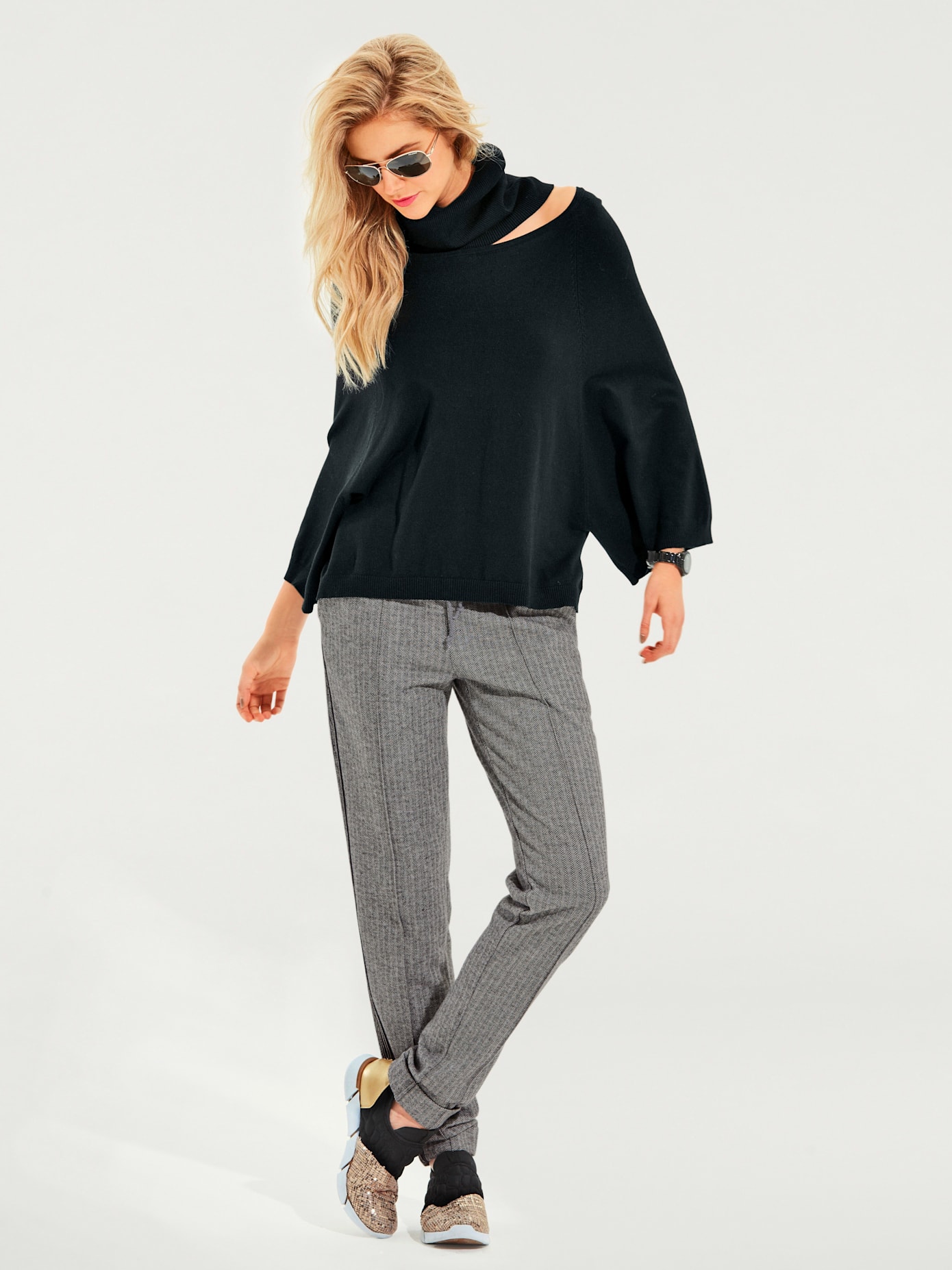 Ensemble de pulls look ample tendance, manches chauve-souris