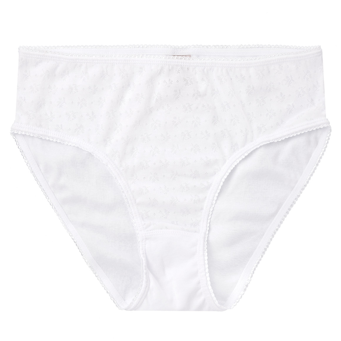 Gina Benotti 3 Damen Slips mit Mäusezähnchen-Spitze weiss