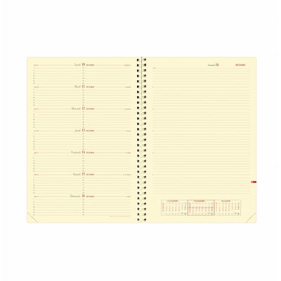 Agenda spiralé Impala Note 29 avec répertoire - 1 semaine sur 2 pages - 21 x 29,7 cm - disponible dans différentes couleurs - Quo Vadis