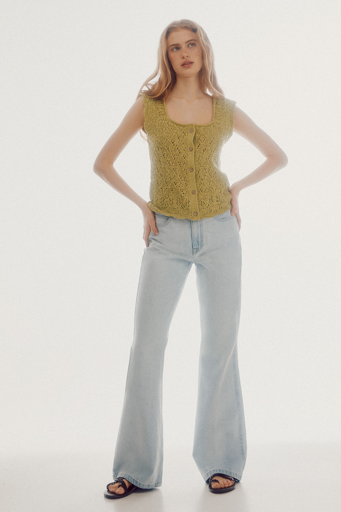 Blusa rústica com botões - Verde