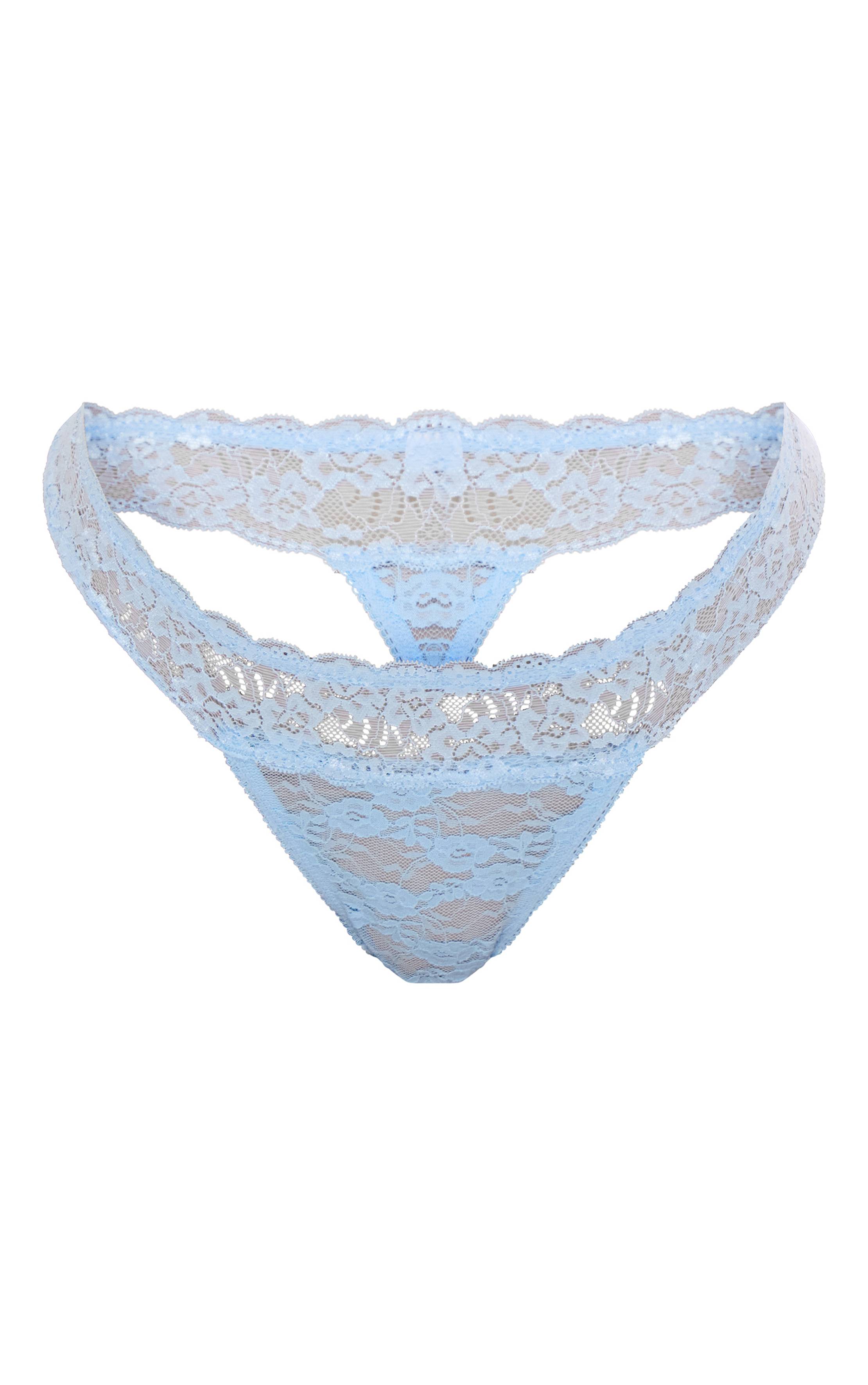 Bleu Layette String En Dentelle