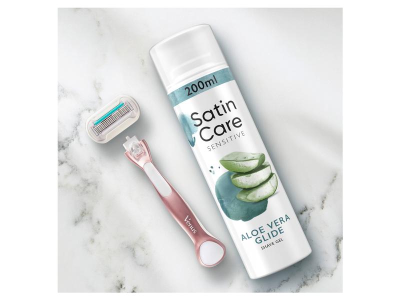 Gillette Venus Rasiergel Venus Satin Care Sensitive Duo Pac Damenrasiergel speziell für empfindliche Haut mit Aloe Vera