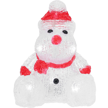 Luca Lightning kerstdecoratie acryl figuur kerstman met LED verlichting 13 x 15 x 16,5 cm