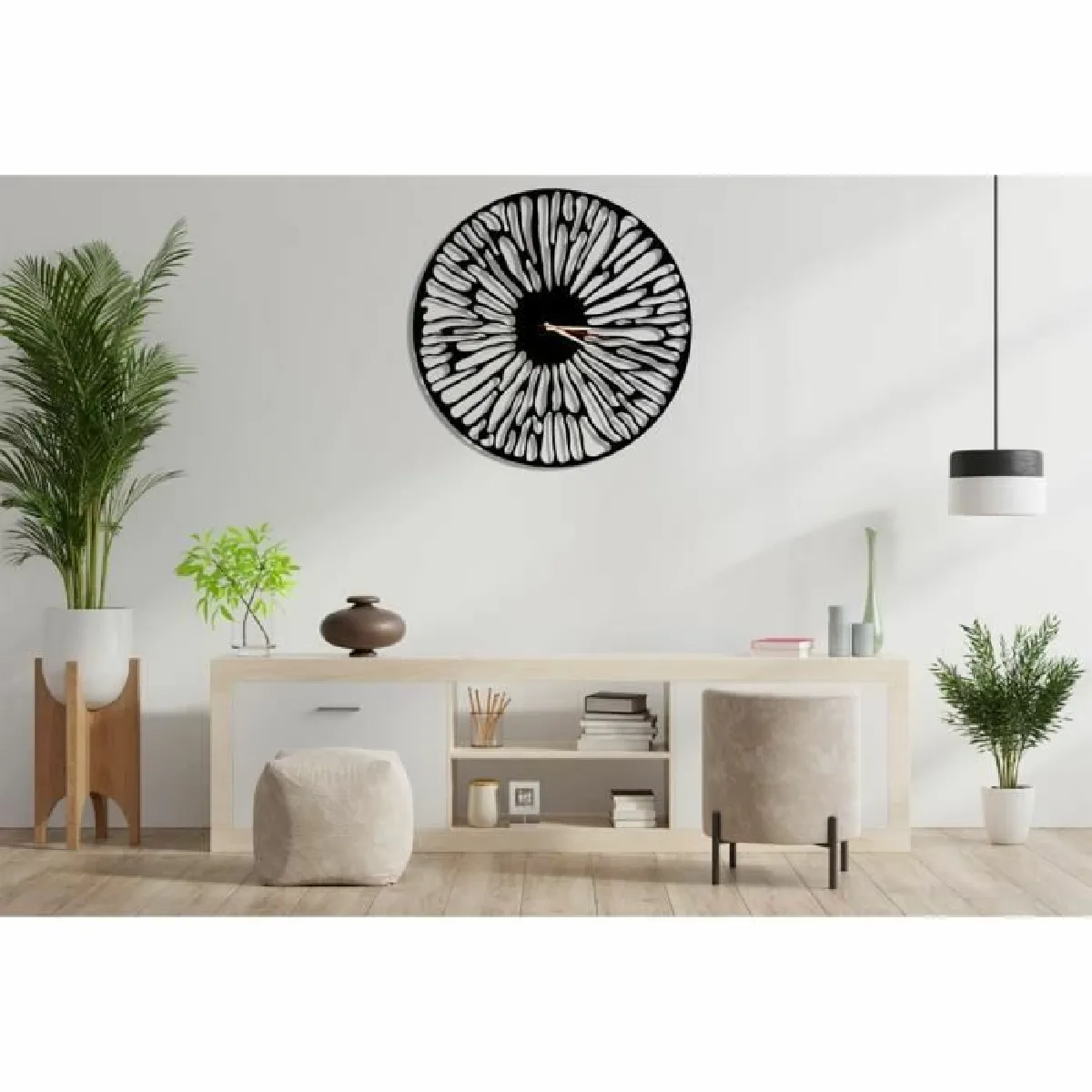 Dekory Sahra Horloge Murale Métal Noir