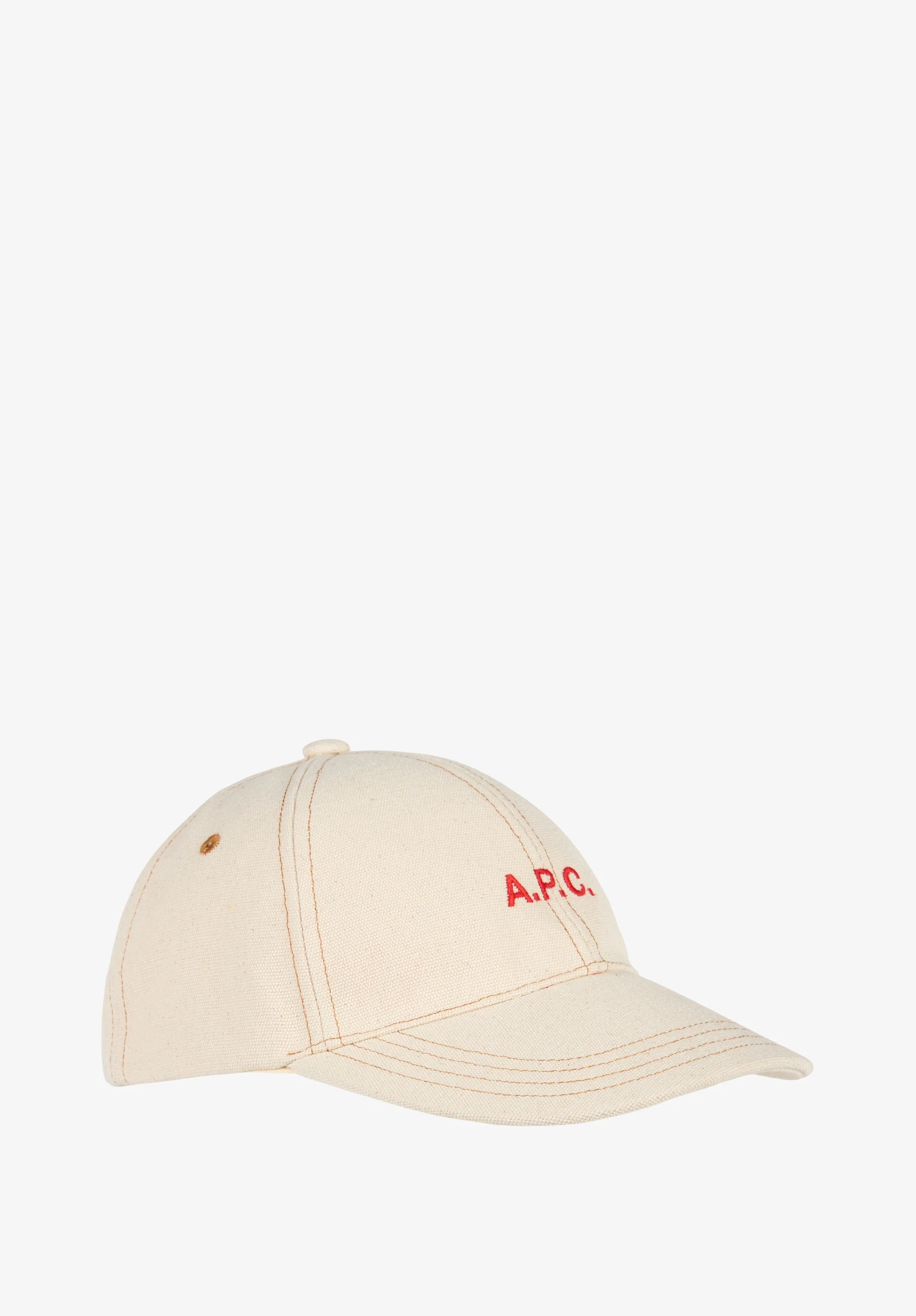 Casquette en toile de coton - Ecru /rouge
