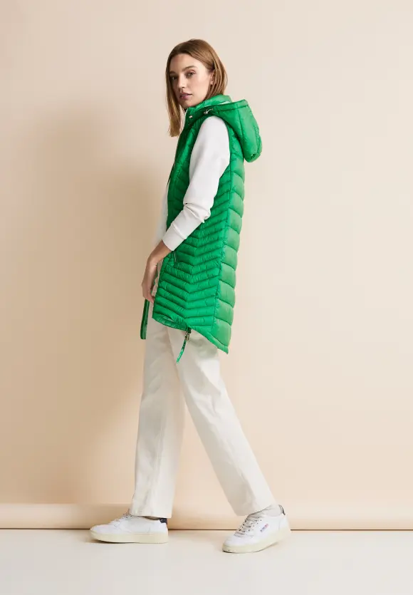 Kapuzen Longweste - arty green