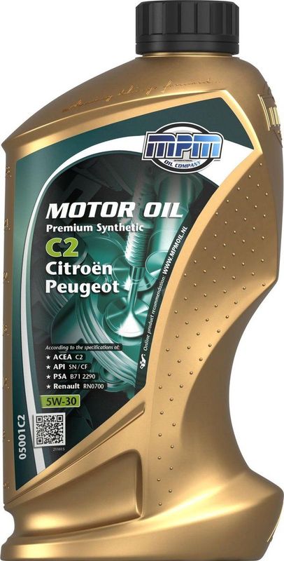 MPM Motorolie 5w30 C2 Citroen + Peugeot - 1 liter