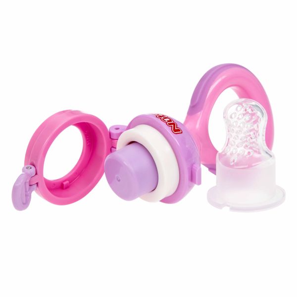 Nûby Sabbelzakje Nibbler Siliconen Roze 6mnd+