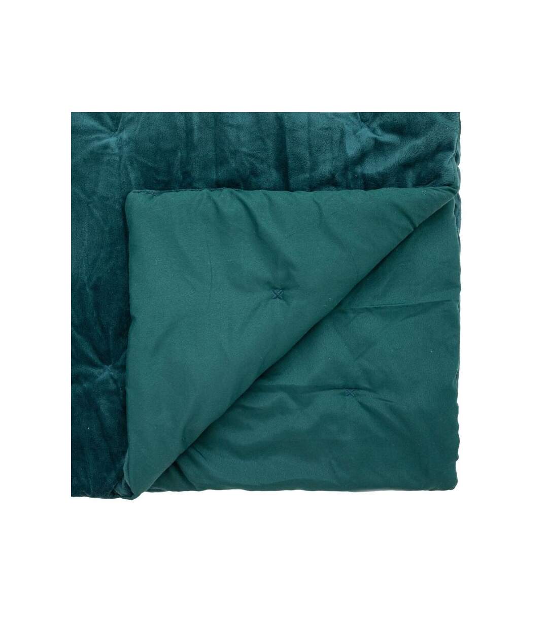 Couvre lit en Velours Jiling 240x260cm Bleu Canard
