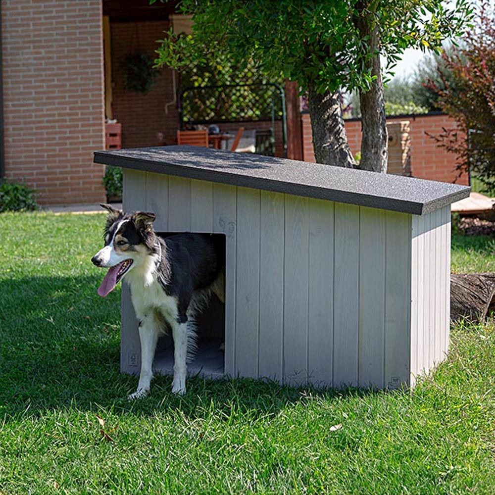 Niche pour extérieur, maison pour chiens argo 100 en bois fsc avec vernis atoxique, résistant aux u.v.