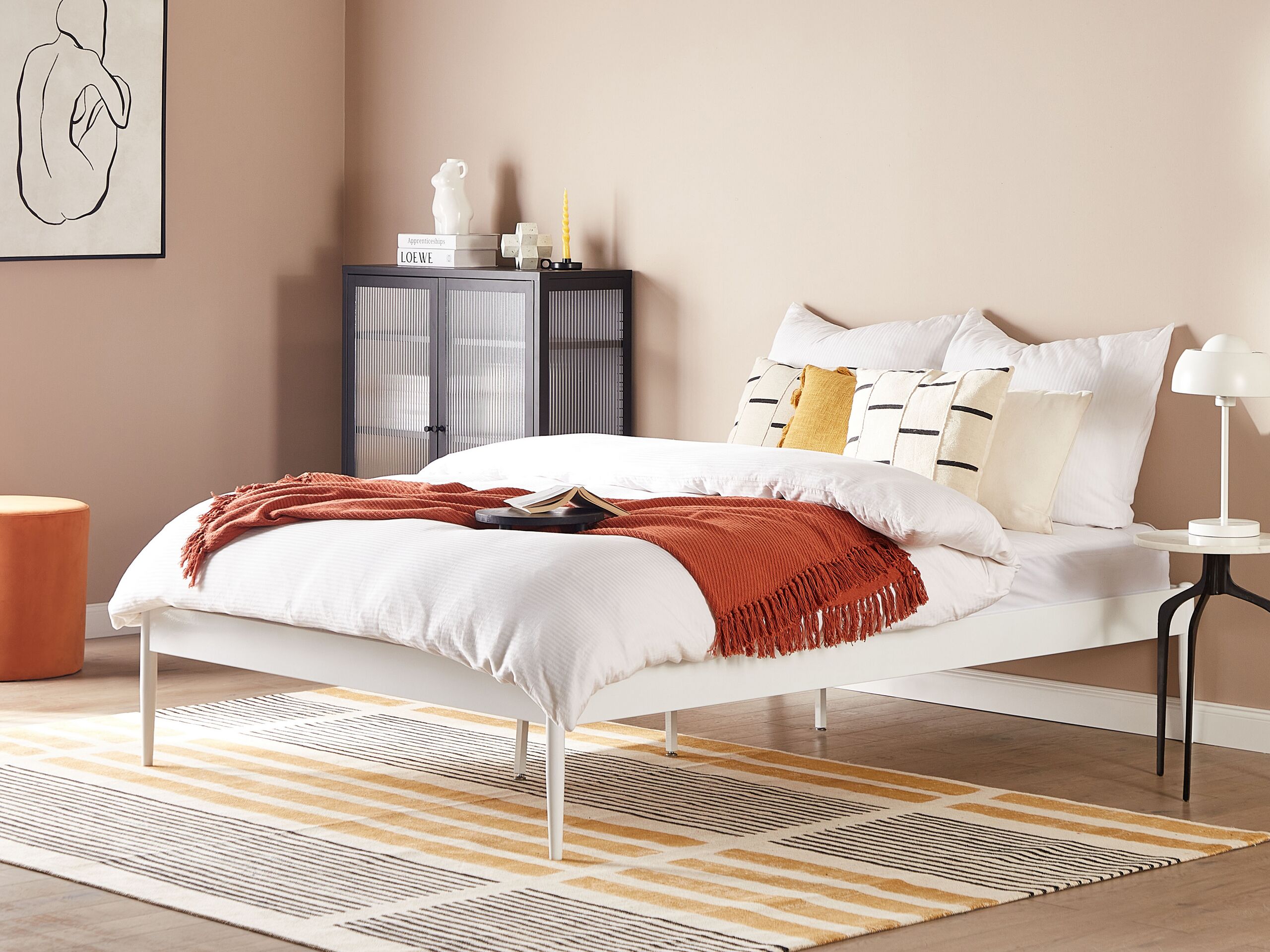 Beliani - VAURS  - Tweepersoonsbed - Wit - 140 x 200 cm - Staal