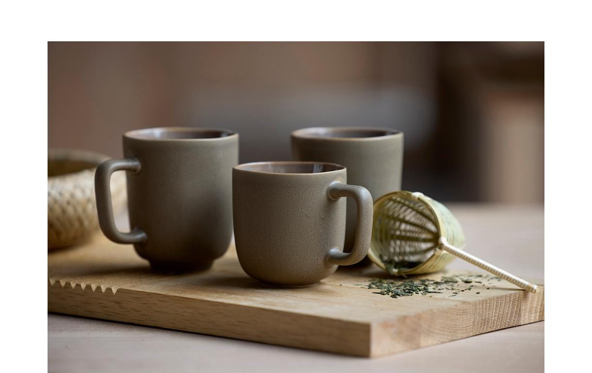 Kaffeebecher Shoku 330 ml, 6 Stück, BraunBecher-Set aus Steinzeug