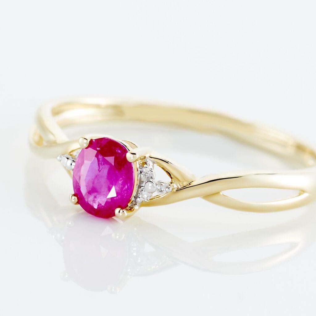 Bague Or Jaune Cassie Rubis Diamants