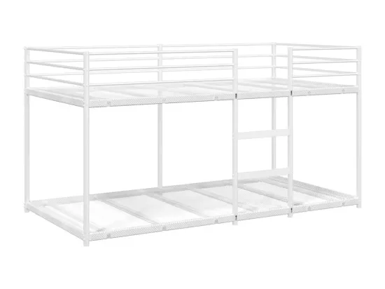 Lit superposé sans matelas blanc 75x190 cm acier