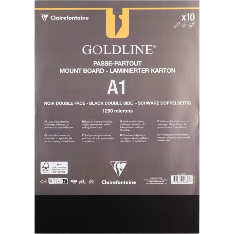 Goldline contrecollé pour passe-partout paquet 10F A1 1,25mm - Noir / Noir