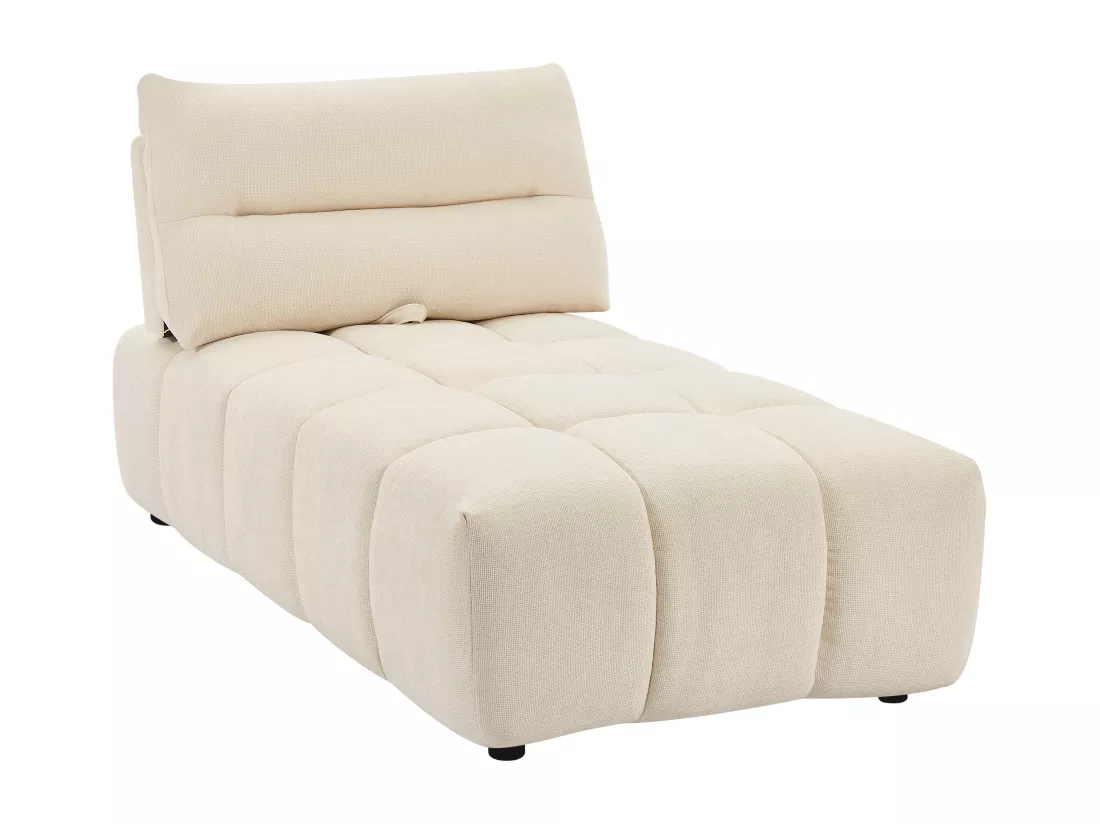 Méridienne dossier avance-recule en tissu texturé beige APOLIU