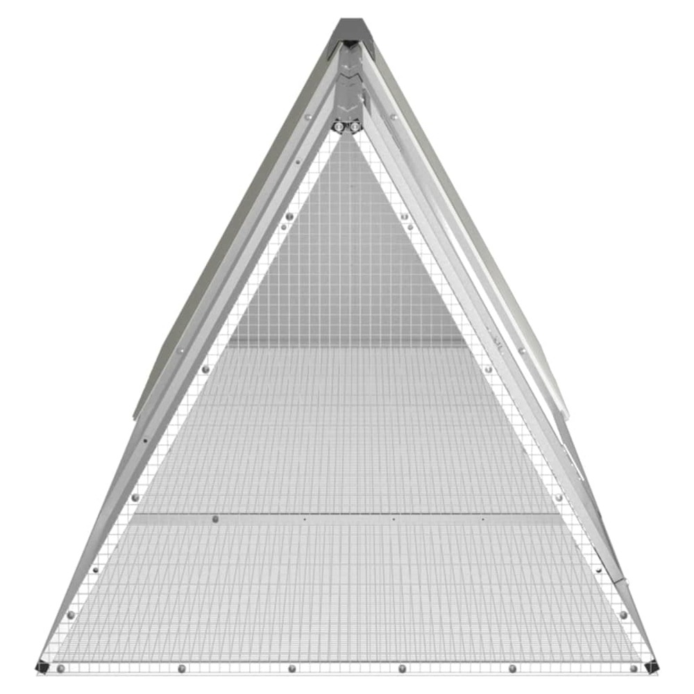 Cage pour lapin gris 302,5x80,5x71 cm acier galvanisé